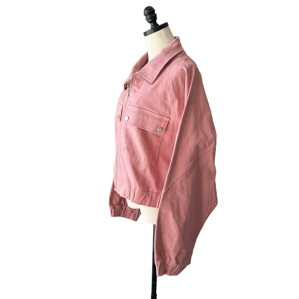 Lulu’s Chilling With You Rose Pink Bomber Jacket | LARGE NWT - Picture 4 of 11